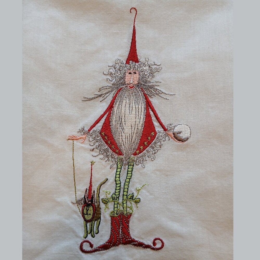 *RARE* Bundle of 5 Patience Brewster Embroidered Christmas Krinkles Tea Towels - Picture 3 of 13